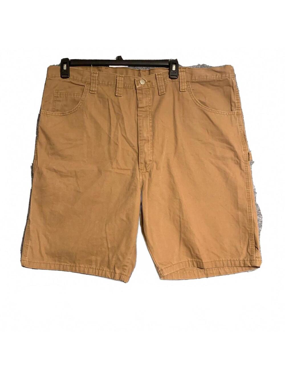 Wrangler Carpenter Shorts 6 Pockets Rugged Mens Size 44 Brown 100% Cotton